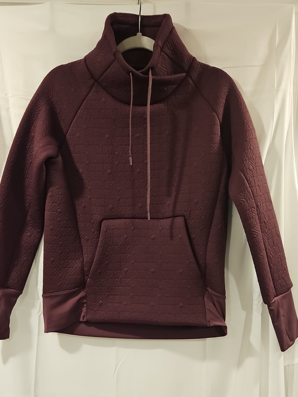 Athleta Quilted Funnel Neck Pullover - Burgundy
